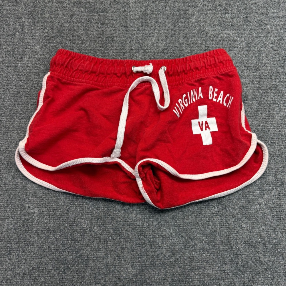 Sunsations Virginia Beach Red Dolphin‎ Shorts Women Medium Souvenir VA Cross
